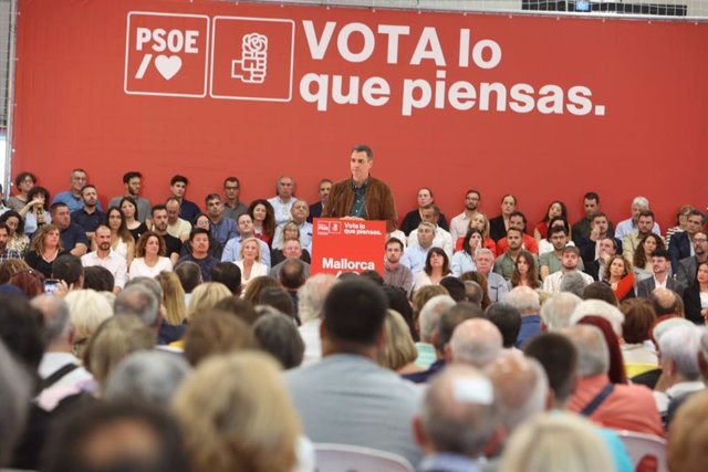 El presidente del Gobierno, Pedro Sánchez, en un acto en Palma.