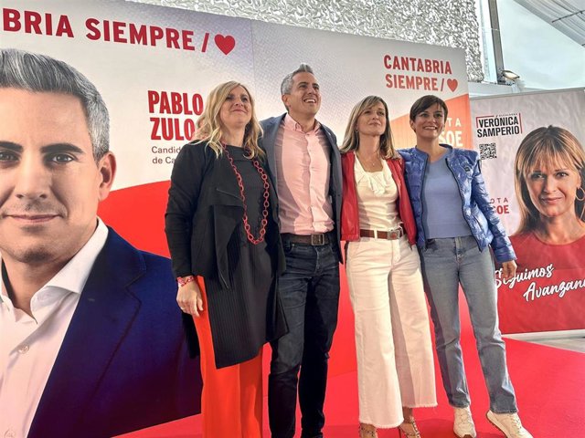 Acto de resentación de la candidatura de Verónica Samperio en Piélagos, con Pablo Zuloaga e Isabel Rodríguez.