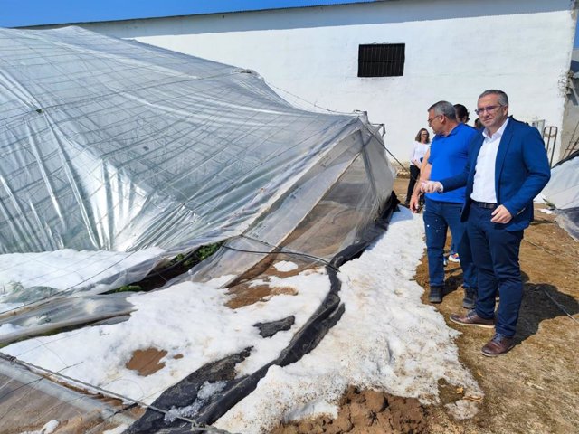 Juan Manuel Valle visita uno de los invernaderos afectados