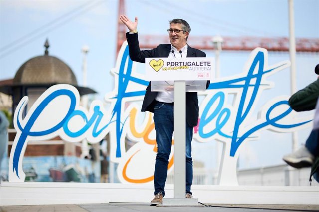 El Portavoz Del PSOE En El Congreso, Patxi López, En Un Acto En Portugalete (Bizkaia)