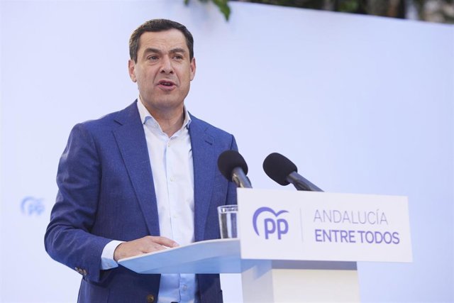 El presidente de la Junta de Andalucía y del PP-A, Juanma Moreno, en una imagen de archivo. 