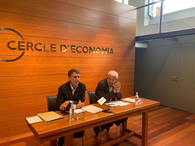 El president del Cercle d'Economia, Jaume Guardiola, i el director general, Miquel Nadal