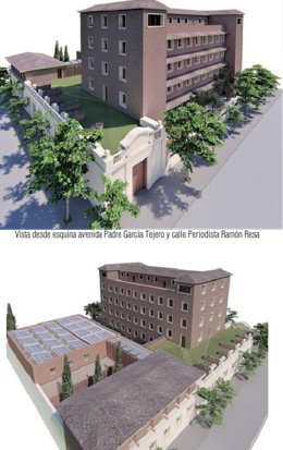 Recreación de la intervención prevista en el proyecto básico y de ejecución para la rehabilitación del Instituto de la Grasa de Sevilla.