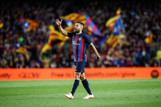 Jordi Alba, durante un partido del FC Barcelona.
