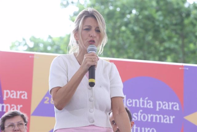 La vicepresidenta segunda y ministra de Trabajo y Economía Social, Yolanda Díaz, en un acto en Palma.
