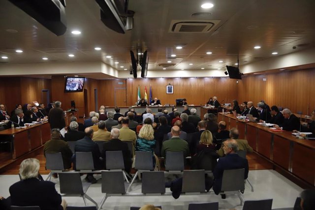 Archivo - Detalle de la sala durante el Juicio del caso 'Astapa' sobre la presunta corrupción política y urbanística en Estepona.