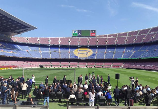 Acte simbòlic de col·locació de la primera pedra del nou Spotify Camp Nou