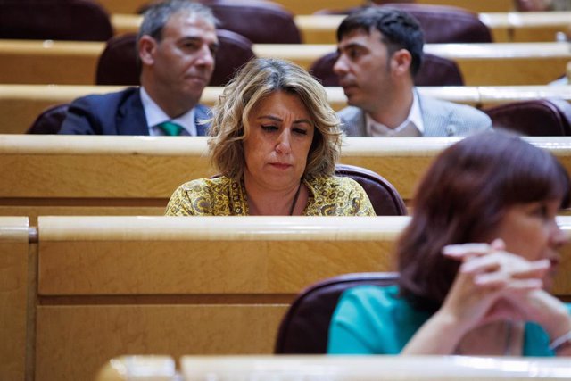 Archivo - La expresidenta de la Junta de Andalucía, Susana Díaz, durante una sesión plenaria, en el Senado, a 21 de junio de 2022, en Madrid (España). (Foto de archivo).