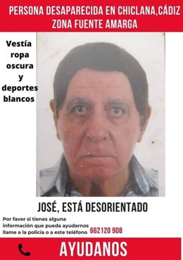 José, desaparecido en Chiclana