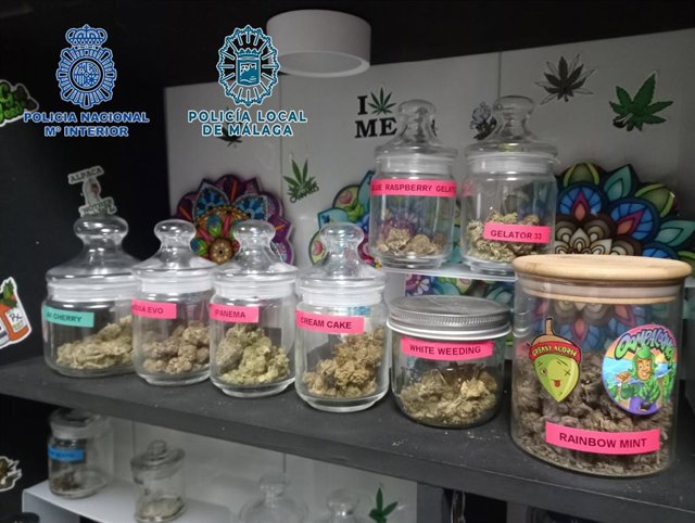 Dos detenidos tras caer en Málaga un club de cannabis que funcionaba como punto de venta de droga