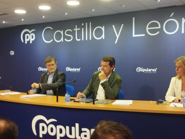 El presidente del PP de Castilla y León, Alfonso Fernández Mañueco, durante la reunión de la Ejecutiva Autonómica.