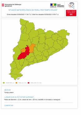 Previsión meteorológica con intensas lluvias en cuatro comarcas catalanas