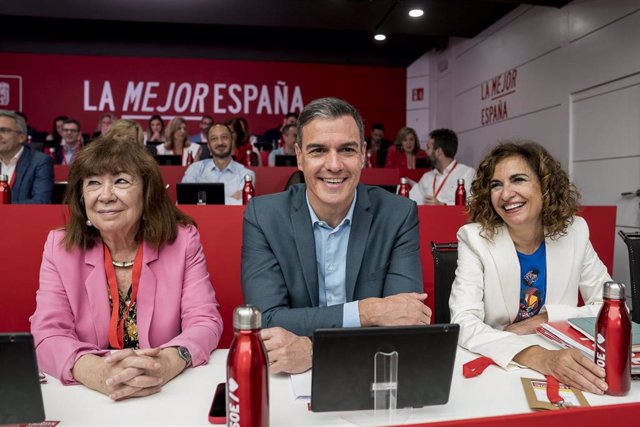 El secretario general del PSOE y presidente del Gobierno, Pedro Sánchez, la reunión del Comité Federal, en la sede del partido, a 10 de junio de 2023, en Madrid (España). Durante este comité, se han aprobado las listas, el programa electoral y las cuentas