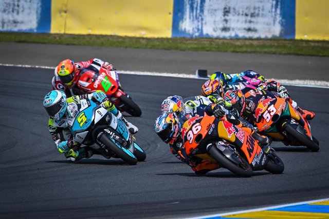ACOSTA Pedro (spa), Red Bull KTM Ajo, Kalex Moto2, portrait on the podium during the 2023 Moto2 Red Bull Grand Prix of the Americas, on the Circuit of the Americas from April 14 to 16, in Austin, USA - Photo Studio Milagro / DPPI