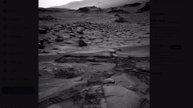 Imagen tomada por el rover Curiosity en Marte