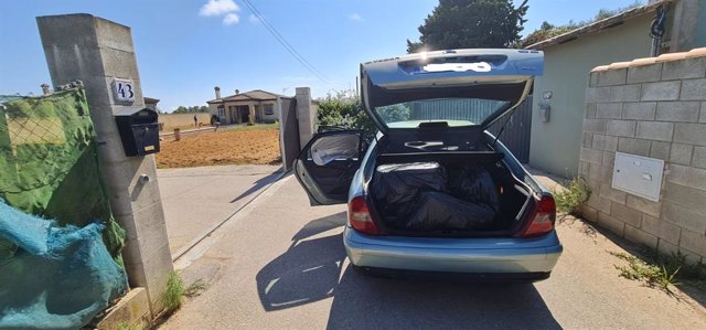 Coche intervenido en Chiclana con 210 kilos de hachís.