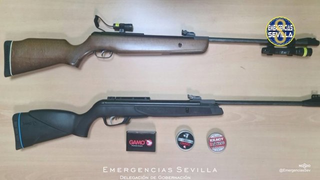 Denunciados en Sevilla por practicar tiro al blanco sobre diana con escopetas de aire comprimido en un parque público