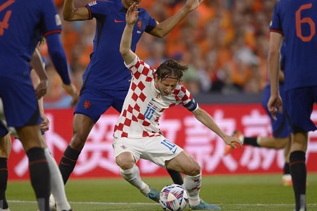 Luka Modric, durante un partido con la selección de Croacia.