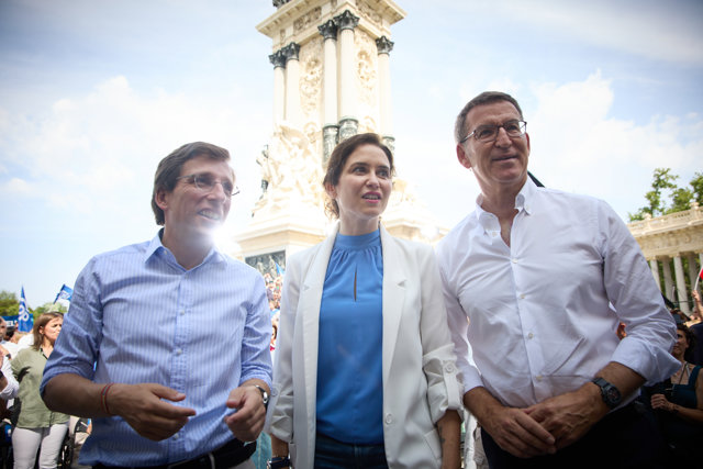 Almeida, Feijóo y Ayuso