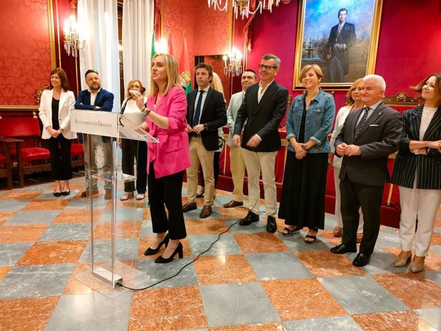 Marifrán Carazo, en su primera rueda de prensa como alcaldesa de Granada