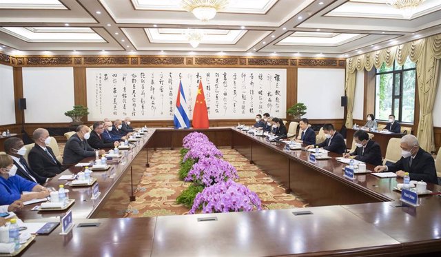 Archivo - Reunión en Pekín entre los responsables de Interior de China y Cuba