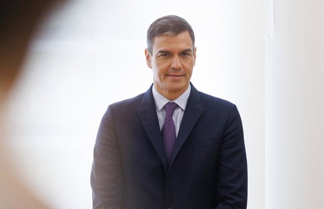 El presidente del Gobierno de España, Pedro Sánchez, durante la firma de acuerdos con el Rey de Jordania en el Palacio de la Moncloa, a 19 de junio de 2023, en Madrid, (España). Los reyes de Jordania se encuentran de visita oficial en España con motivo de