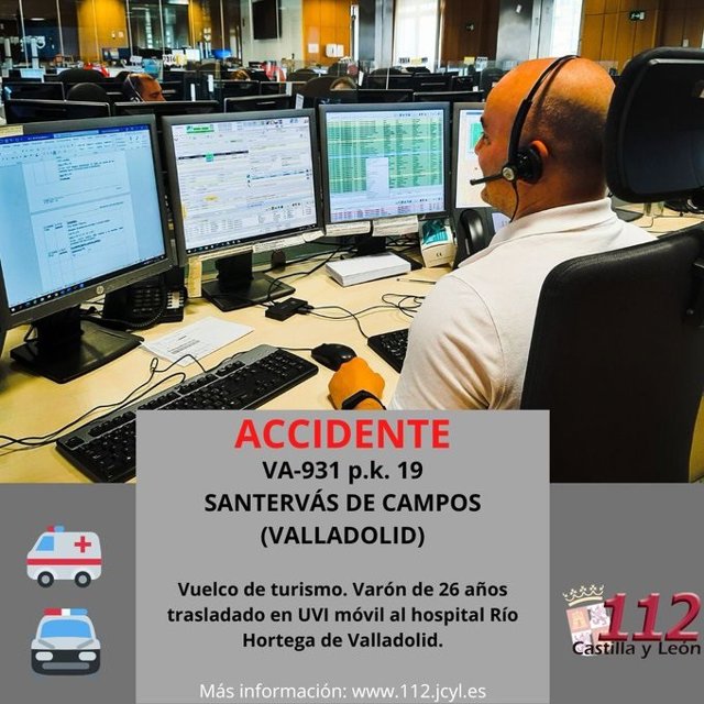 Gráfico elaborado por el 112 con datos sobre el acciddente en Santervás de Campos