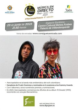 Cartel del concierto de Aterciopelados en el marco de las Noches de Palacio.