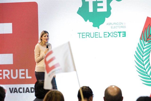 Archivo - La coordinadora general de la formación y senadora de Teruel Existe, Beatriz Martín, interviene durante un acto de precampaña de España Vaciada, en el Espacio Rastro Madrid, a 29 de abril de 2023, en Madrid (España). Durante este acto, el partid
