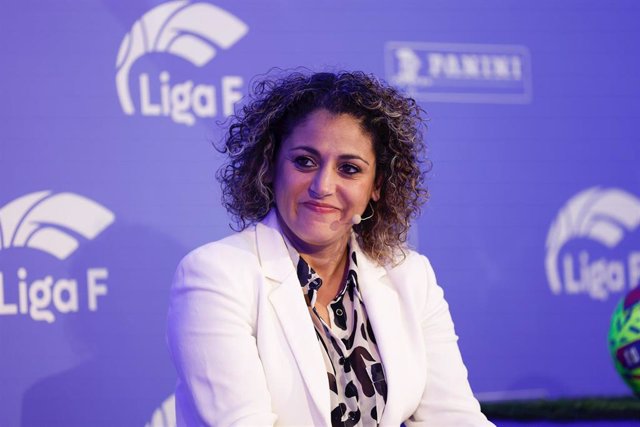 Archivo - Beatriz Alvarez, President of Liga F, attends during the presentation of the first collection of stickers of the spanish women league, Liga F, by Panini celebrated at the Palacio de Neptuno on March 14, 2023, in Madrid, Spain.