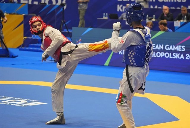 El taekwondista Hugo Arillo, durante los Juegos Europeos.
