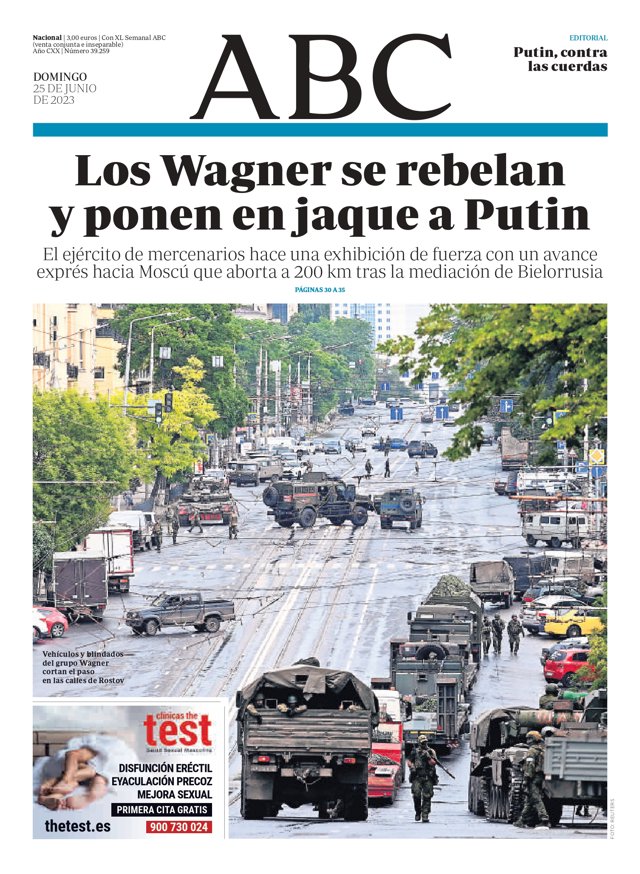 Portada de ABC del 25/06/2023.