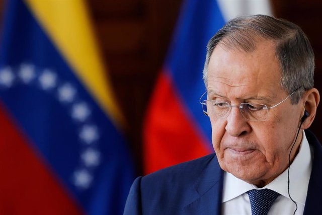 Archivo - El ministro de Exteriores de Rusia, Sergei Lavrov, durante una visita a Caracas