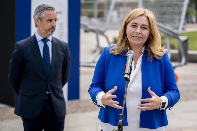 Archivo - La delegada de Seguridad y Emergencias y portavoz del Ayuntamiento de Madrid, Inmaculada Sanz, interviene durante la presentación ante los medios un carro de la compra gigante, en la Plaza de España, a 24 de mayo de 2023, en Madrid (España). El 