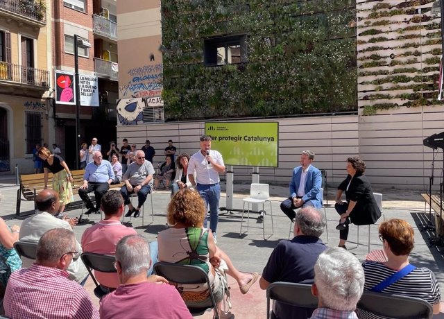 El número 1 de ERC por Barcelona al Congreso de los Diputados, Gabriel Rufián, en el acto de presentación de la candidatura al 23J