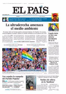 Portada de El País 2 de julio de 2023