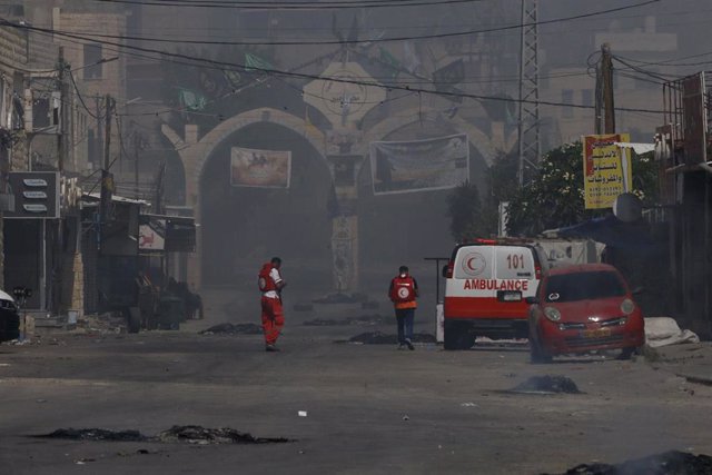 Ambulancias en Yenín, Cisjordania