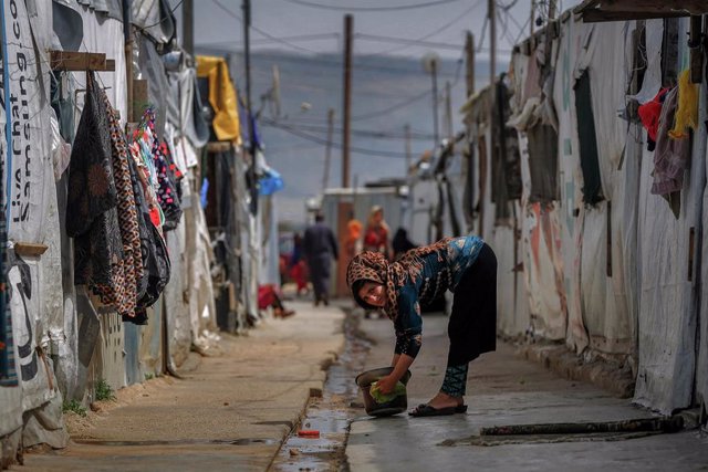 Archivo - Campo de refugiados sirios en Saadnayel, Líbano