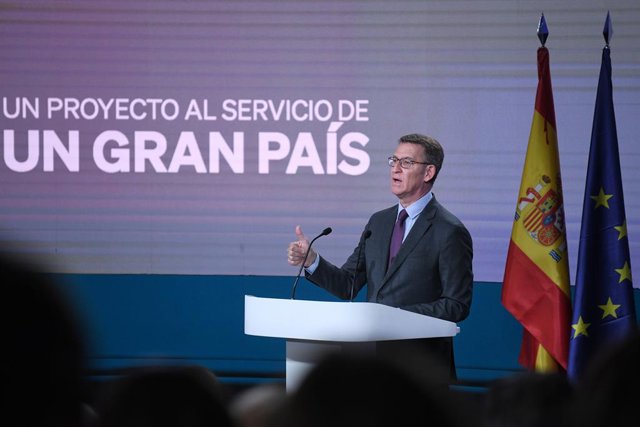 El president del PP i candidat a la presidència del Govern central, Alberto Núñez Feijóo