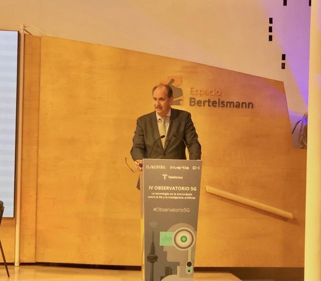 El consejero de Digitalización de la Comunidad de Madrid, Miguel López-Valverde, clausura el IV Observatorio 5G organizado por el diario digital 'El Español'.