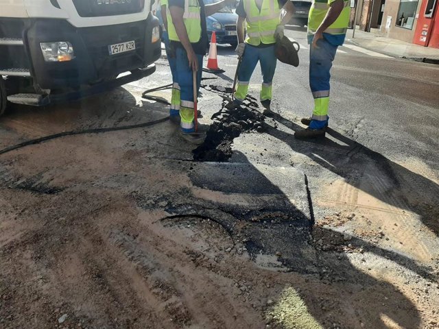Rotura de una tubería en plaza Progreso, a 6 de julio de 2023
