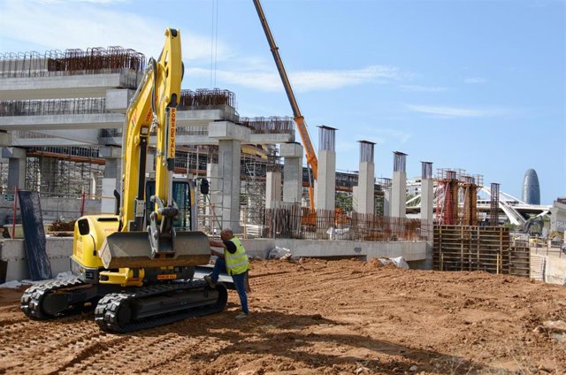 Evolución de las obras de la estación de la Sagrera, a 6 de julio de 2023, en Barcelona
