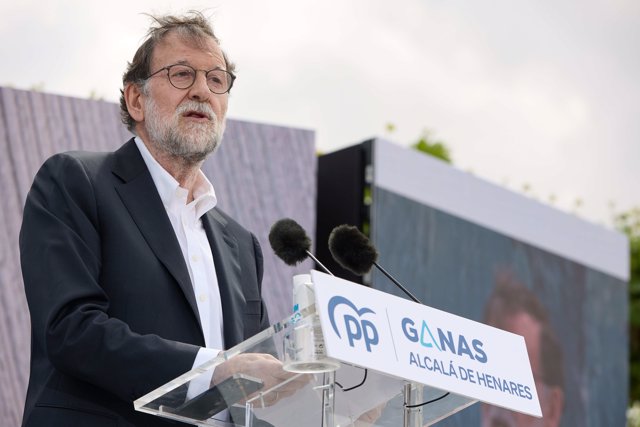 Mariano Rajoy, expresidente del Gobierno de España, en un mitin del PP de Marbella