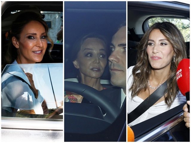 Carolina Molas, Isabel Preysler y Ana Boyer a su llegada a la boda de Tamara Falcó e Íñigo Onieva