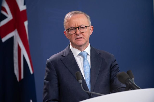 Archivo - Australian Prime Minister Anthony Albanese durning a joint press conference in Sydney, Friday, June 10, 2022. (AAP Image/Dean Lewins) NO ARCHIVING
