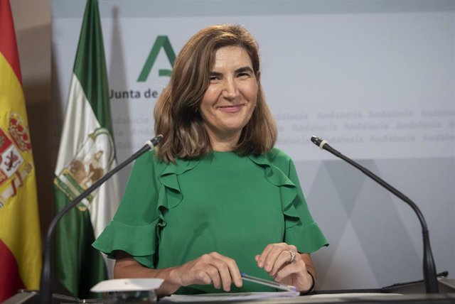 La consejera de Empleo, Rocío Blanco, este martes en la rueda de prensa del Consejo de Gobierno.