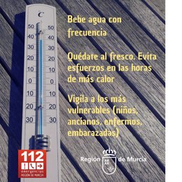 Un termómetro marca 45ºC en la calle, a 12 de julio de 2023, en Murcia, Región de Murcia (España). 