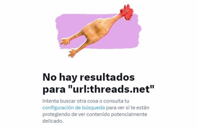 Captura de Twitter en la búsqueda de enlaces de Threads