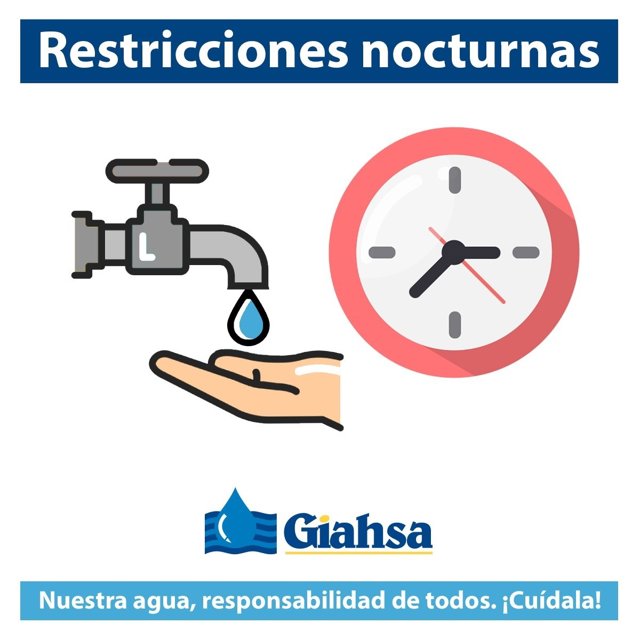 Cartel de Giahsa avisando de las restricciones nocturnas en municipios de la Sierra de Huelva.