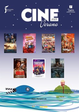 Cartel con las películas de Cineverano 2023